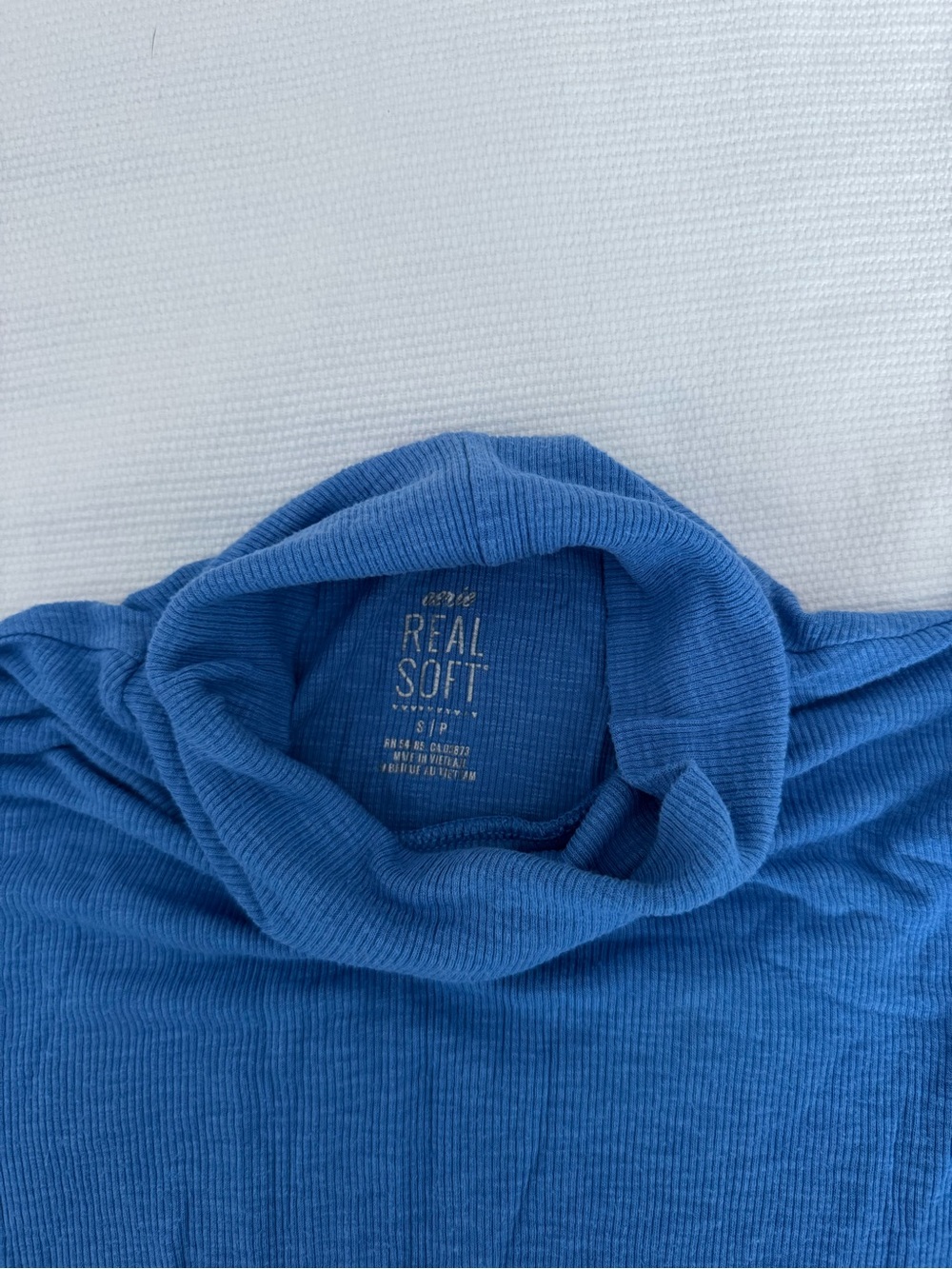 aerie Real Soft Ribbed Turtleneck - Blue - Picture 4 of 4
